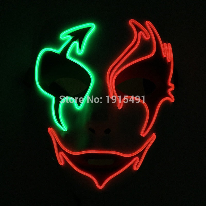 Funny New Design Flickering EL Wire Cold Light Horror Mask Music
