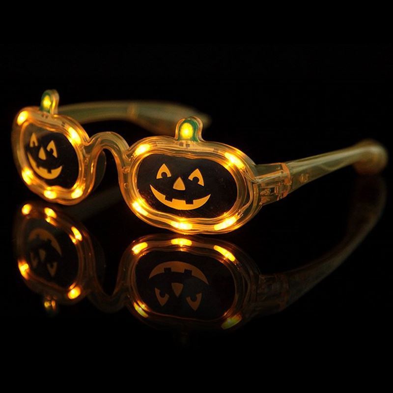 Halloween LED Luminous Light Glasses Pumpkin Shape Funny Decor Dress Cosplay