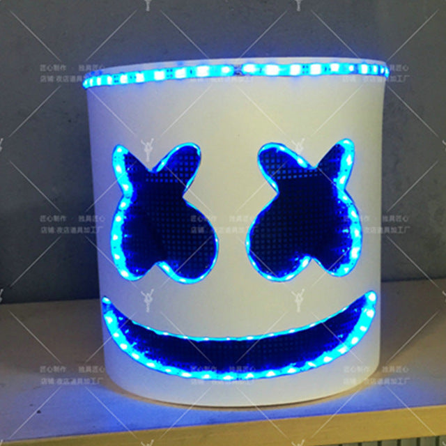 LED Light Mask Full Head Helmet Halloween Cosplay Bar Music