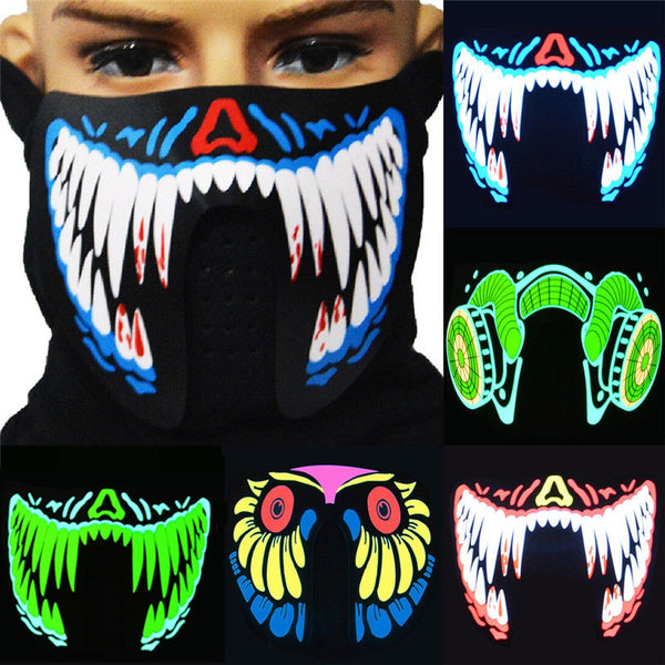 LED Masks Clothing Big Terror Masks Cold Light Helmet Fire Festival Party