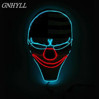 GNHYLL LED Mask Grimace Clown Masks,El Wire Glowing Mask for Halloween