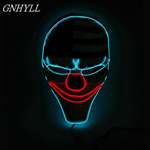 GNHYLL LED Mask Grimace Clown Masks,El Wire Glowing Mask for Halloween