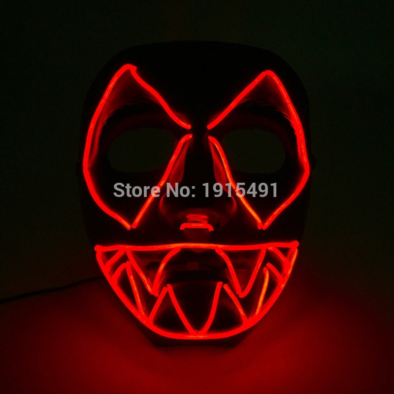 Diy Glowing Jagged Mask Easter Day Decor Led Strip Scary Clown Mask Festival