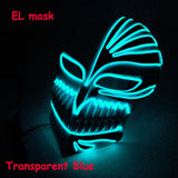 New design El wire mask Led neon mask for Prom Party and scary Halloween Party