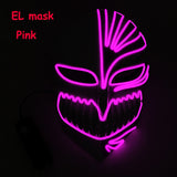 New design El wire mask Led neon mask for Prom Party and scary Halloween Party