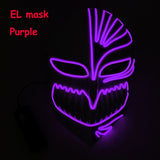 New design El wire mask Led neon mask for Prom Party and scary Halloween Party