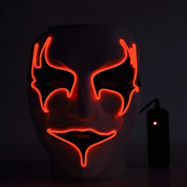 LED Light Up Halloween Mask  Neon Luminous Wire Glowing Ghost