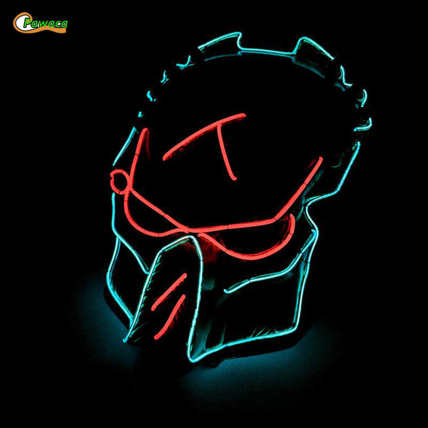 Halloween Mask LED Glow Scary Mask Wire Light Up Masks Festival Cosplay Costume