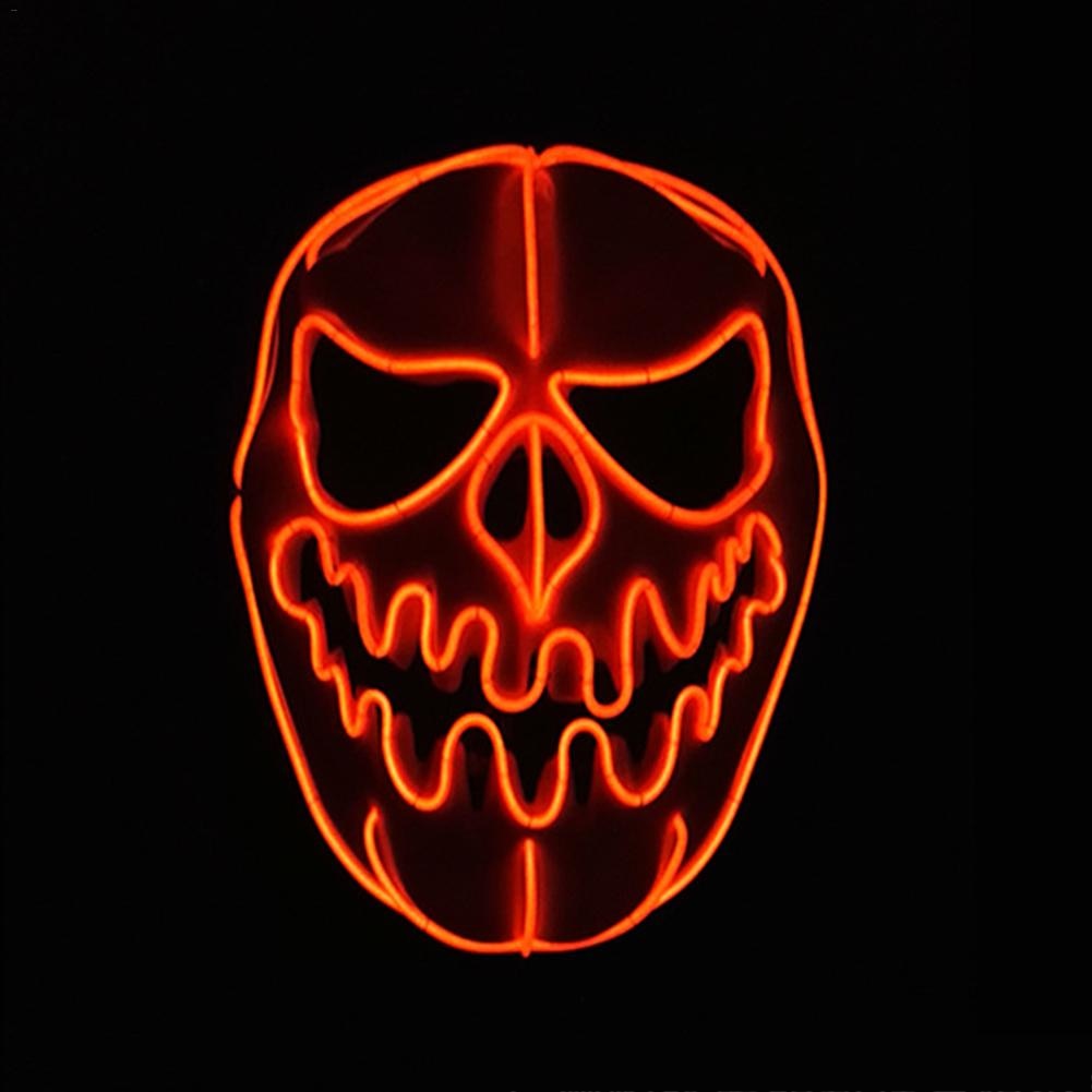 Halloween Pumpkin EL Wire Mask Flashing LED Mask Cosplay Costume Pumpkin