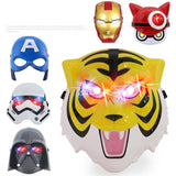LED Head Mask Super hero Hulk/American captain/Spiderman Crazy Rubber