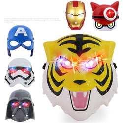 LED Head Mask Super hero Hulk/American captain/Spiderman Crazy Rubber