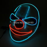 High Grade Clown Face EL Wire Glittery Cartoon Music Sensitive Mask Neon Led