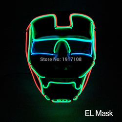 2018 Fashion EL wire glowing mask for shocking theme party DIY