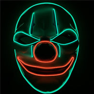 EL Wire Mask Light Up Neon Halloween Clown Glowing LED Mask