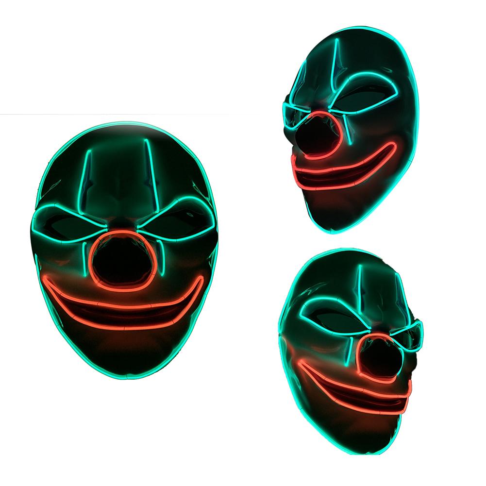 Halloween LED Mask Grimace Clown Glowing Mask Cold Light Plastic