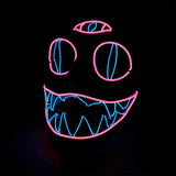 AIHOME EL Light Line Carnival Glowing Mask Halloween Horror LED Light Mask