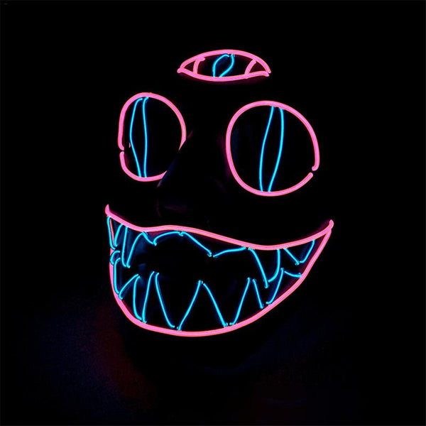 AIHOME EL Light Line Carnival Glowing Mask Halloween Horror LED Light Mask