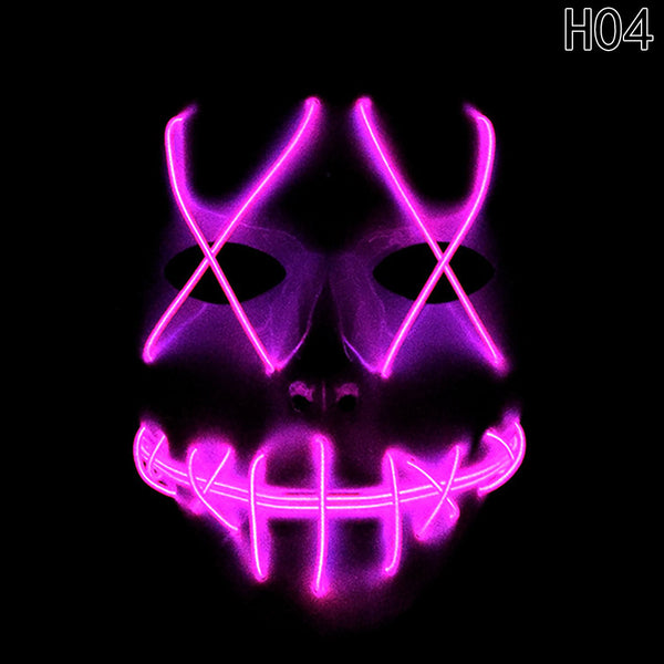Halloween Led Luminous Mask 2018 Horror Grimace Bloody EL Wire Christmas