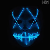 Halloween Led Luminous Mask 2018 Horror Grimace Bloody EL Wire Christmas