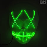 Halloween Led Luminous Mask 2018 Horror Grimace Bloody EL Wire Christmas