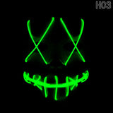 Halloween Led Luminous Mask 2018 Horror Grimace Bloody EL Wire Christmas
