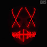 Halloween Led Luminous Mask 2018 Horror Grimace Bloody EL Wire Christmas