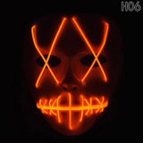 Halloween Led Luminous Mask 2018 Horror Grimace Bloody EL Wire Christmas