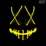 Halloween Led Luminous Mask 2018 Horror Grimace Bloody EL Wire Christmas