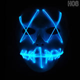 Halloween Led Luminous Mask 2018 Horror Grimace Bloody EL Wire Christmas