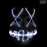 Halloween Led Luminous Mask 2018 Horror Grimace Bloody EL Wire Christmas