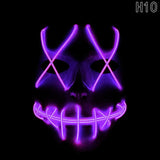 Halloween Led Luminous Mask 2018 Horror Grimace Bloody EL Wire Christmas