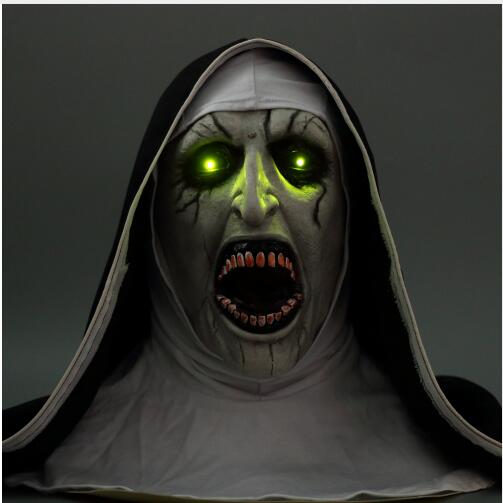 The Nun Mask Horror Mask With Led light Cosplay Valak Latex Masks