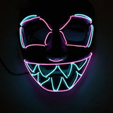 1pc Halloween LED Luminous Mask Horror Grimace Bloody EL Wire Halloween