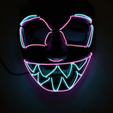 1pc Halloween LED Luminous Mask Horror Grimace Bloody EL Wire Halloween