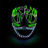 LED Scary Mask Masquerade Halloween Mask Sun God Mask  Light Up Cosplay Party Mask