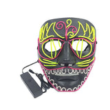 LED Scary Mask Masquerade Halloween Mask Sun God Mask  Light Up Cosplay Party Mask