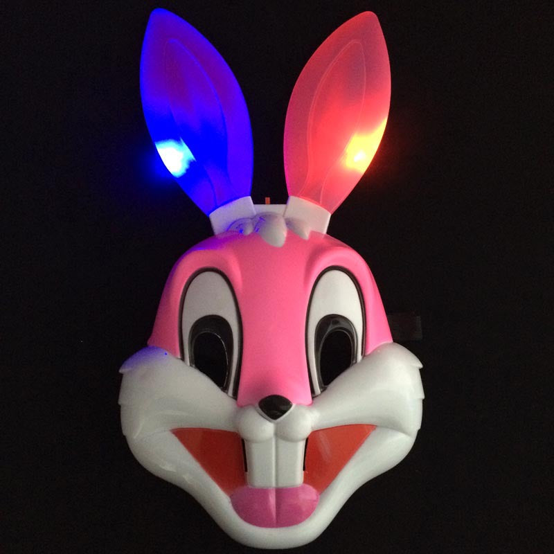 Hot!!!LED Cartoon Judy Rabbit Masks Full Face Adult Halloween Masquerade